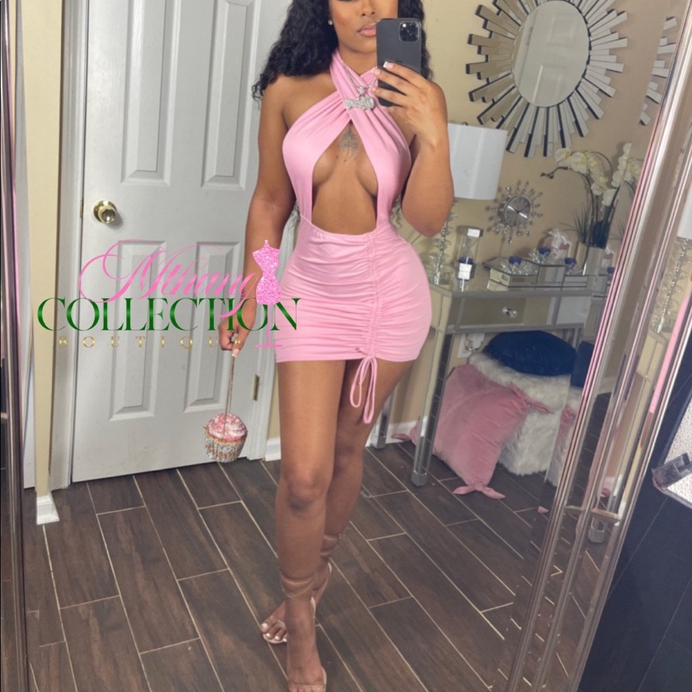 Bubblegum Pink Halter Dress